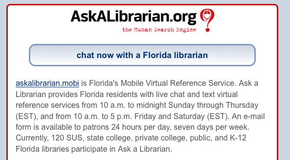 Ask a Librarian Mobile Chat